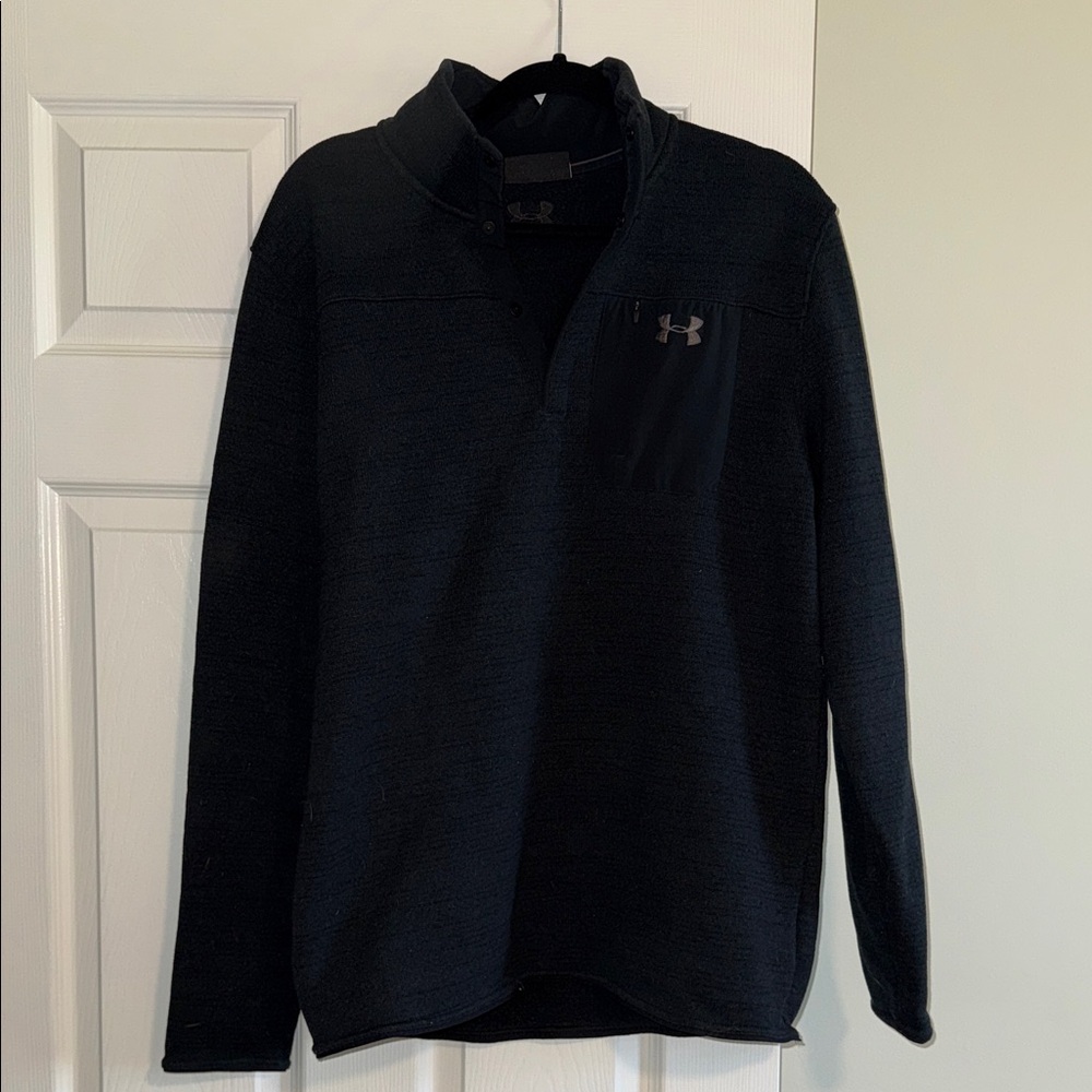 Under Armour Black Half-Zip Pullover with Chest Logo